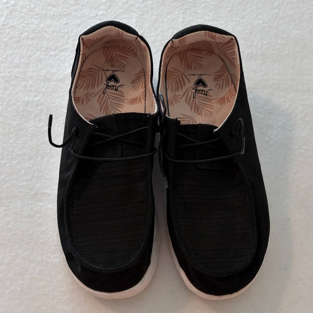 Reef Black Slip-On Loafers